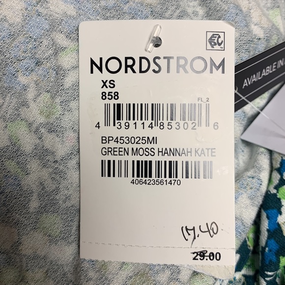 BP Green Moss Hannah Kate Floral Print Dress XS - Picture 5 of 9